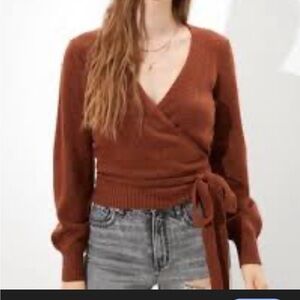 American Eagle Dreamspun Wrap Front V Neck Sweater